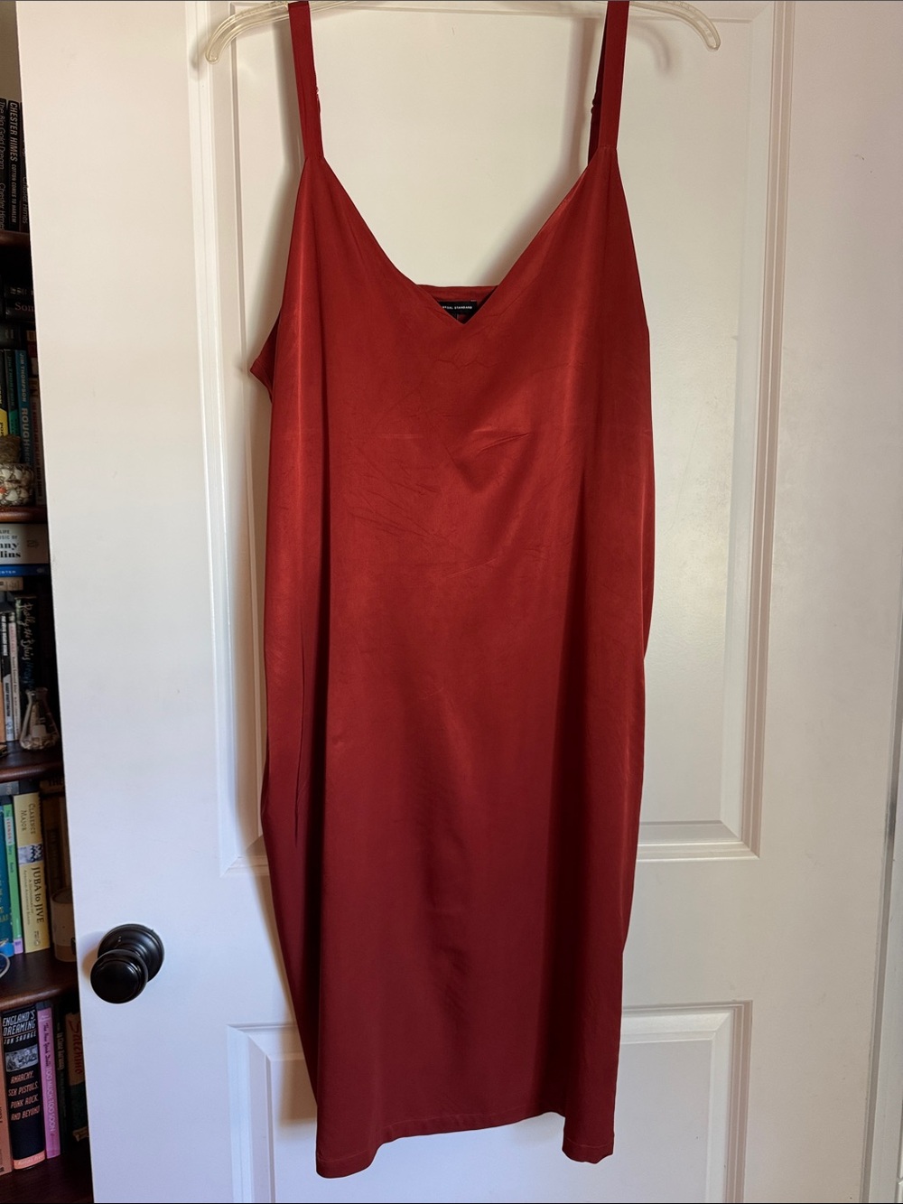 Universal Standard Damara Cupro Blend Slip Dress - adjustable straps - Copper